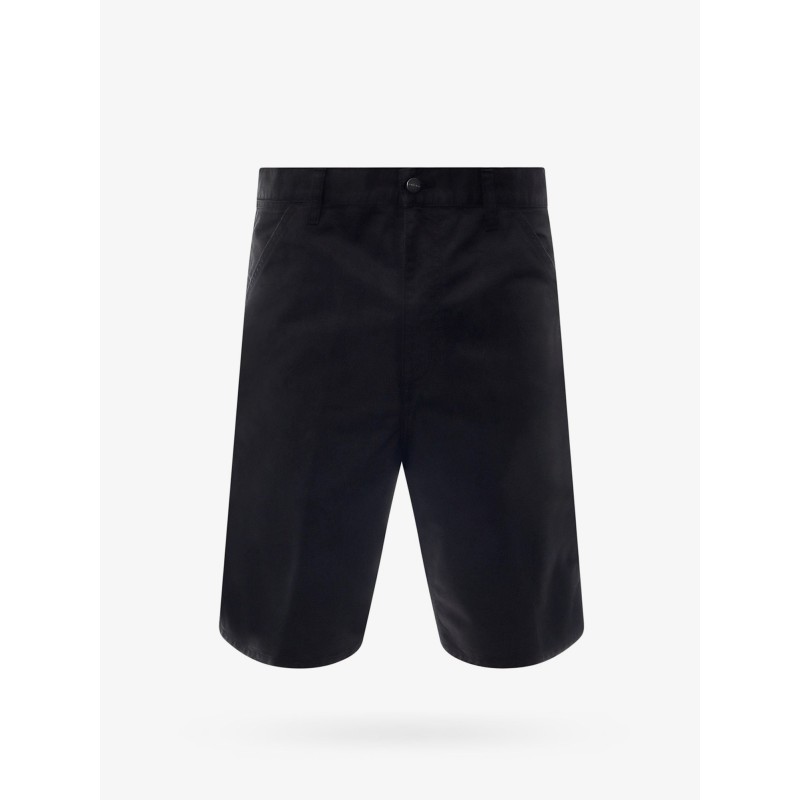 Single knee cotton bermuda shorts with logo patch