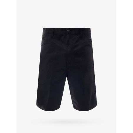 Single knee cotton bermuda shorts with logo patch