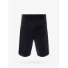 Single knee cotton bermuda shorts with logo patch