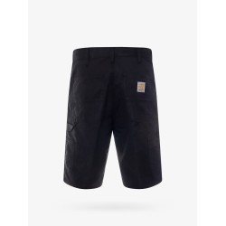 Single knee cotton bermuda shorts with logo patch