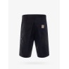 Single knee cotton bermuda shorts with logo patch