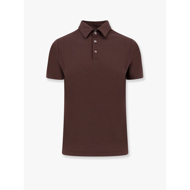 Icecotton polo shirt with lateral slits