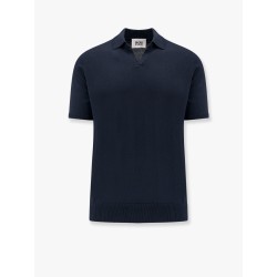 Cotton crepe polo shirt