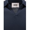 Cotton crepe polo shirt