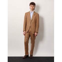 Feeling linen suit with removable iconic brooch