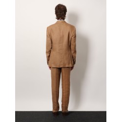 Feeling linen suit with removable iconic brooch
