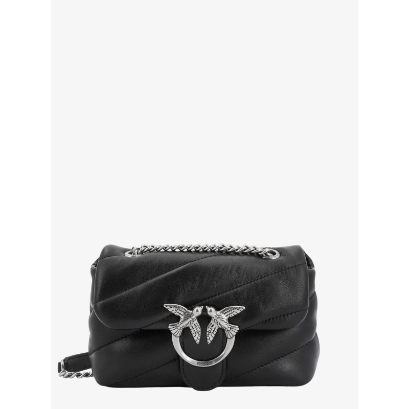 Matelassé leather shoulder bag with iconic love birds buckle