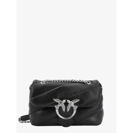 Matelassé leather shoulder bag with iconic love birds buckle