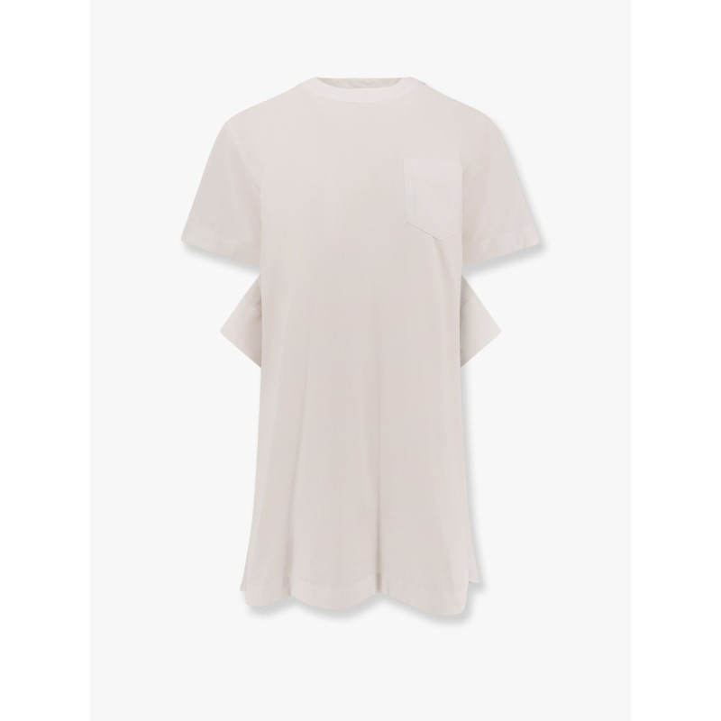 Dress with draped cotton inserts on the back