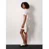 Dress with draped cotton inserts on the back