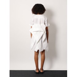 Dress with draped cotton inserts on the back