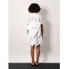 Dress with draped cotton inserts on the back