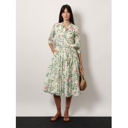 Artemisia ramie long dress with cotton petticoat