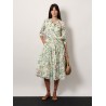 Artemisia ramie long dress with cotton petticoat