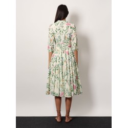 Artemisia ramie long dress with cotton petticoat