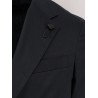 Stretch cotton suit with iconic removable brooch