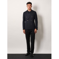 Viscose and cotton knit polo shirt