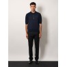 Viscose and cotton knit polo shirt
