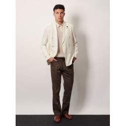 Roma double-breasted blazer with removable iconic brooch