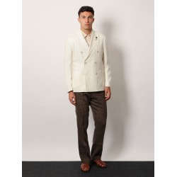 Roma double-breasted blazer with removable iconic brooch