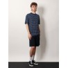 Striped linen stretch jersey t-shirt