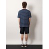 Striped linen stretch jersey t-shirt