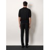 Viscose and cotton knit polo shirt