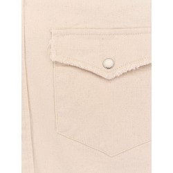 Washed denim distressed western shirt