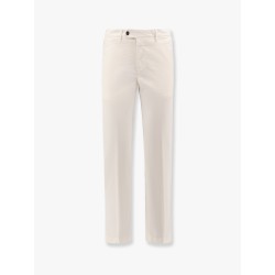 Stretch cotton trouser with logo metal charm