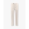Stretch cotton trouser with logo metal charm