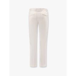Stretch cotton trouser with logo metal charm