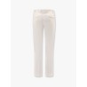 Stretch cotton trouser with logo metal charm