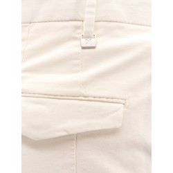 Stretch cotton trouser with logo metal charm