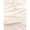 Stretch cotton trouser with logo metal charm