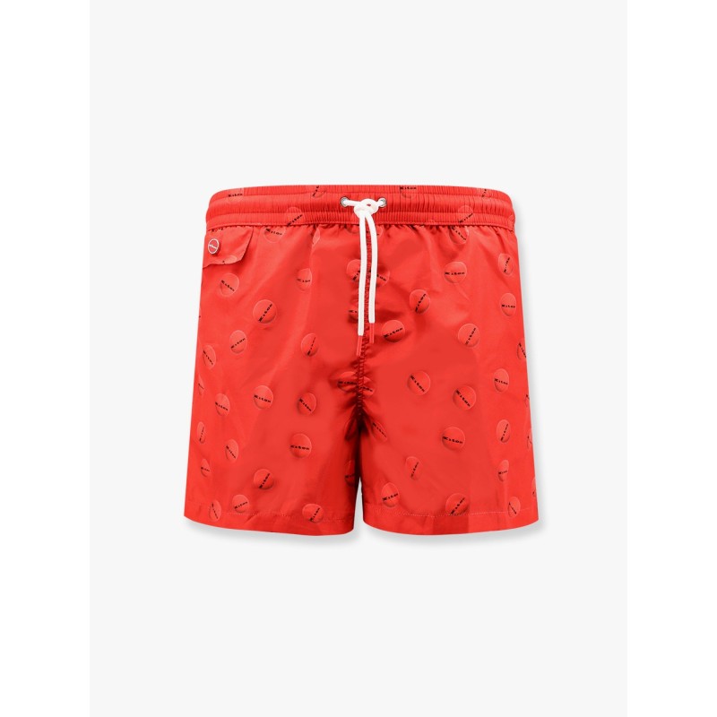 Nylon swim trunk with all-over print
