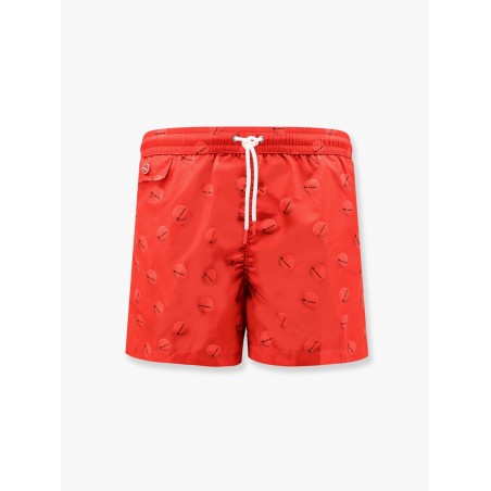 Nylon swim trunk with all-over print
