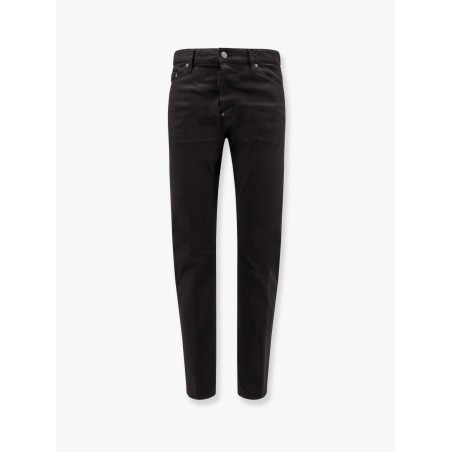 Stretch cotton trouser with white bull tag