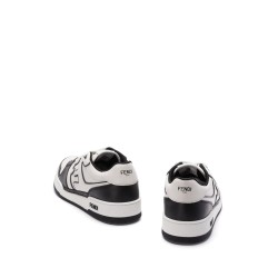 Leather sneakers with ff lateral logo
