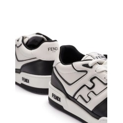 Leather sneakers with ff lateral logo