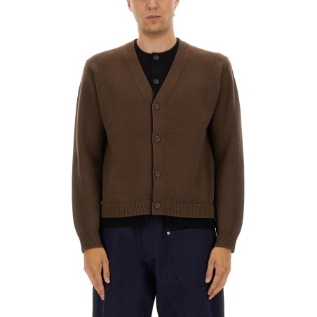 CONTRASTING LAYERED CARDIGAN