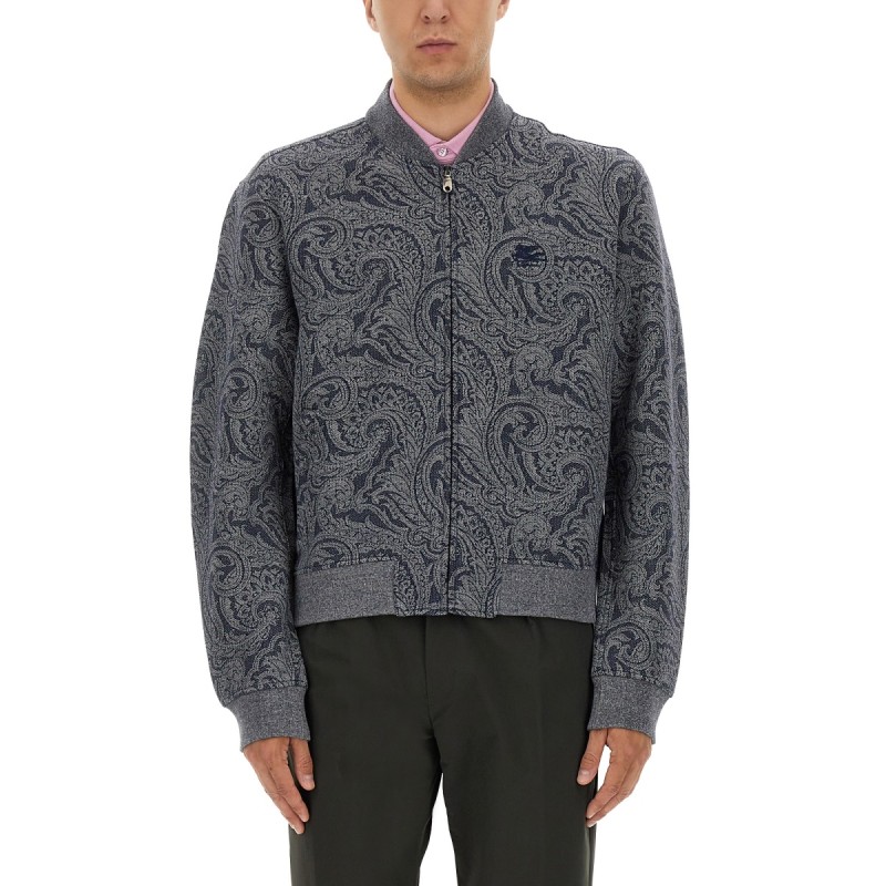 JACQUARD BOMBER JACKET WITH LOGO