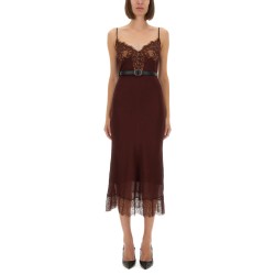 MIDI DRESS WITH LACE INSERTS