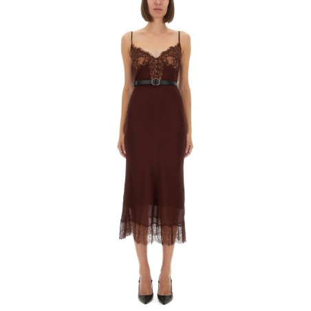 MIDI DRESS WITH LACE INSERTS
