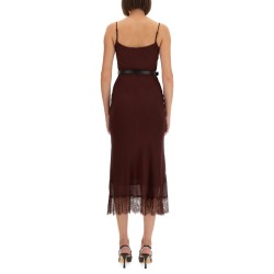 MIDI DRESS WITH LACE INSERTS