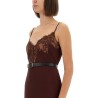 MIDI DRESS WITH LACE INSERTS
