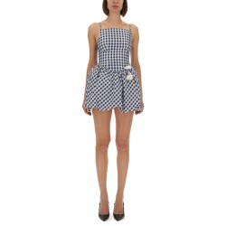 CHECKERED TAFFETA MINI DRESS
