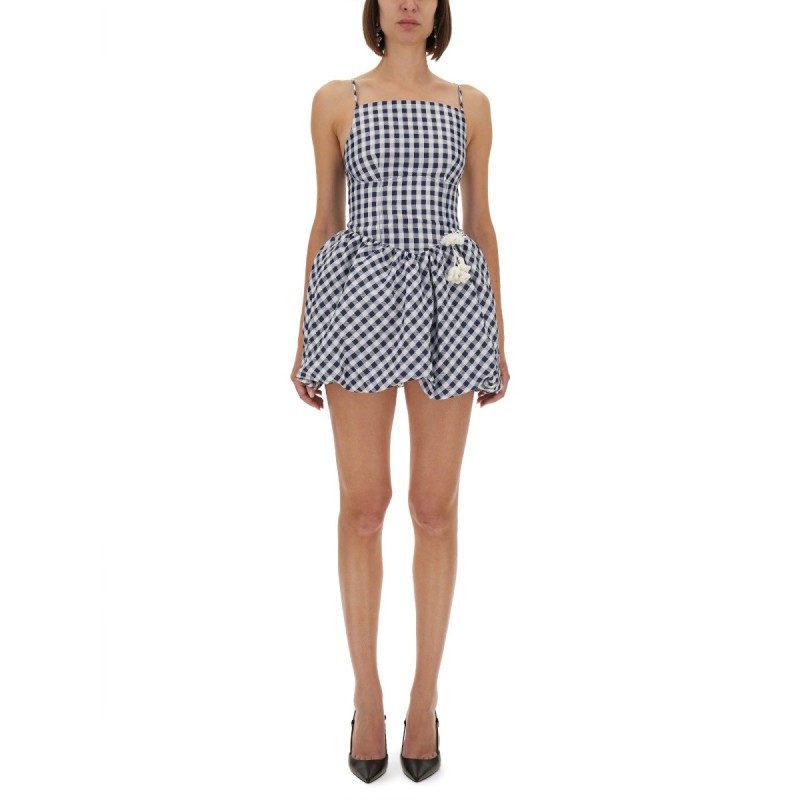 CHECKERED TAFFETA MINI DRESS