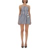 CHECKERED TAFFETA MINI DRESS