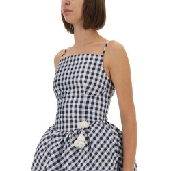 CHECKERED TAFFETA MINI DRESS