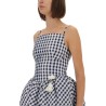 CHECKERED TAFFETA MINI DRESS